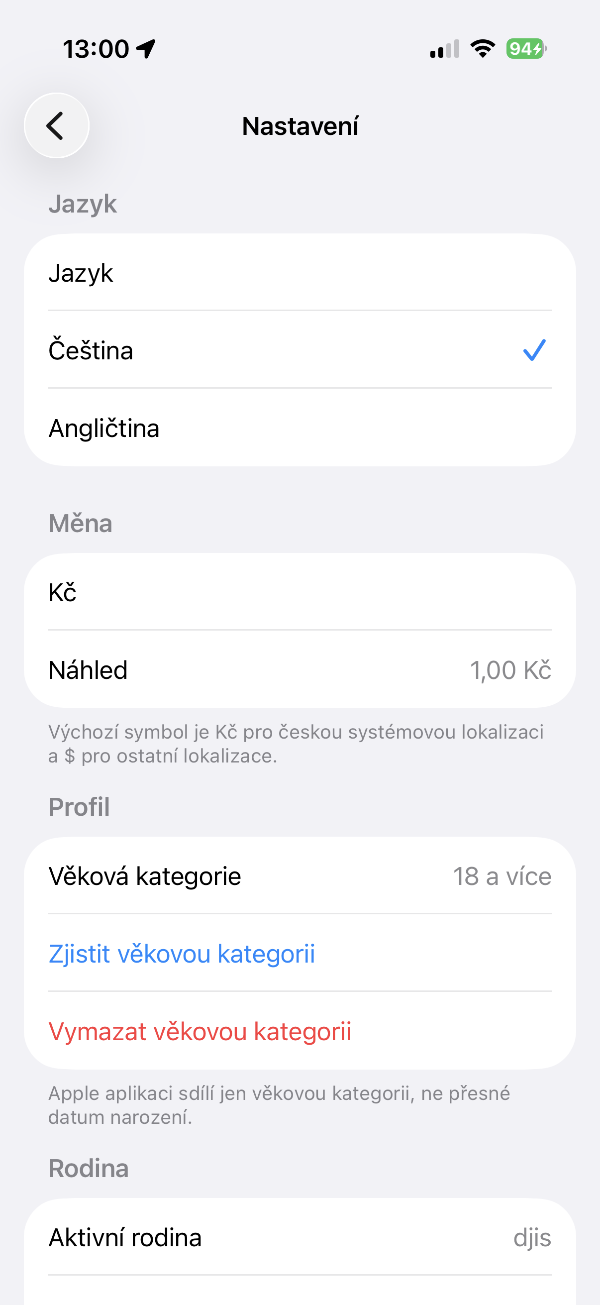 Nastavení