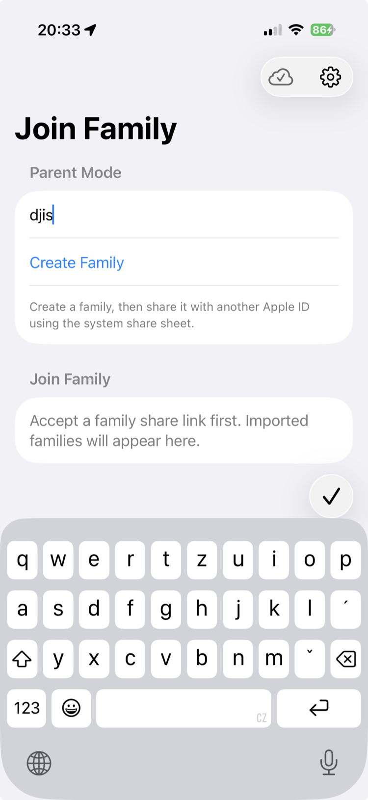 Creating or joining a family